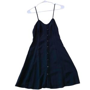 Black Button Down Spaghetti Strap Lightweight Soft Dress. Size Medium.